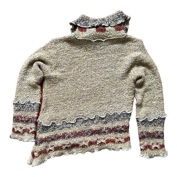 Mirasati Paris Green Multicolor Asymmetrical Sweater Size M - Picture 9 of 12